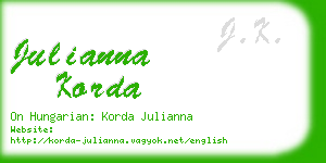 julianna korda business card